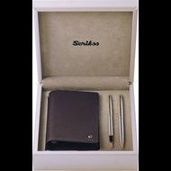  SDR303 Hediyelik Set 35 Dolma Kalem - Tükenmez Kalem Gold Krom ve Jotter Kahve Ürün görseli