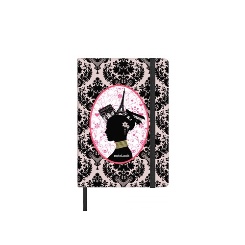  Paris Defter Çizgili A6 Siyah Kadife