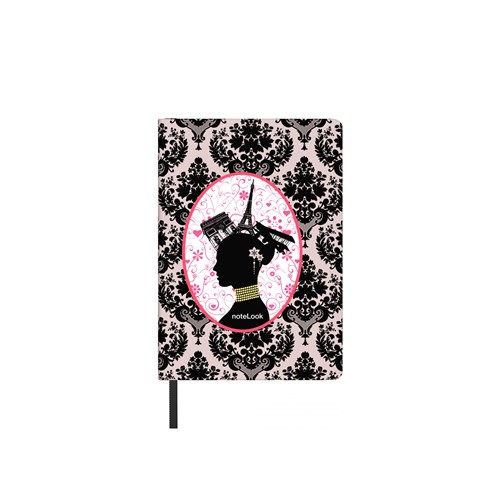  Paris Defter Çizgili A6 Siyah Kadife