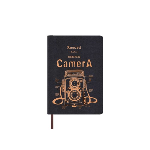  Tekstil Kapak Defter Çizgili A6 Kamera Sarı 