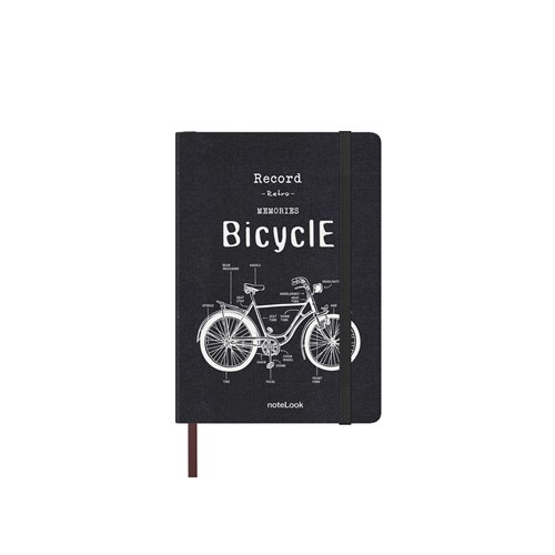  Tekstil Kapak Defter Çizgili A6 Bisiklet