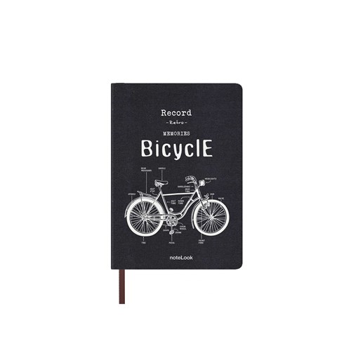  Tekstil Kapak Defter Çizgili A6 Bisiklet
