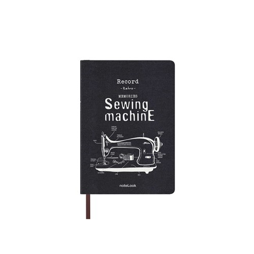  Tekstil Kapak Defter Çizgili A6 Dikiş Makinasi