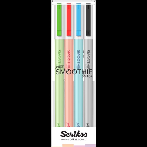 Smoothie Jel Kalem 0.7 mm 4'lü Blister Karışık Renk Set 1