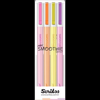 Smoothie Jel Kalem 0.7 mm 4'lü Blister Karışık Renk Set 2