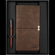 SD700-C2-B Toledo Premium Defter C7 Kahverengi & F108 Bronz Tükenmez Kalem Seti Ürün görseli