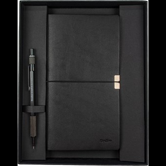 SD700-C1-B Toledo Premium Defter C7 Siyah & Graph-X Mat Siyah 0.7 Mm Mekanik Kurşun Kalem Seti