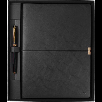SD700-B1-B Toledo Premium Defter B5 Siyah & Honour 38 Siyah Altın Roller Seti