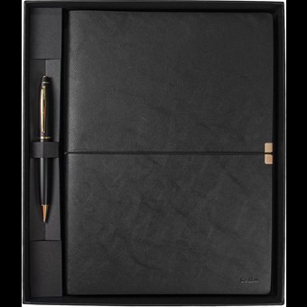 SD700-B1-A Toledo Premium Defter B5 Siyah & Noble 35 Mat Siyah Altın Tükenmez Kalem Seti