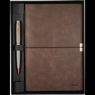 SD700-2-A Toledo Premium Defter A5 Kahverengi & Honour 38 Saten Altın Tükenmez Kalem Seti Ürün görseli