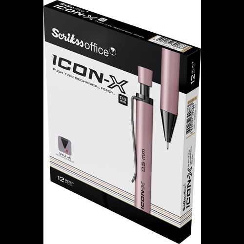 Icon-X Mekanik Kurşun Kalem Metal 0.5 mm Bej 12'li Kutu