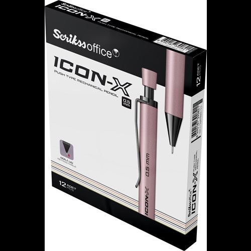 Icon-X Mekanik Kurşun Kalem Metal 0.5 mm Siyah 12'li Kutu