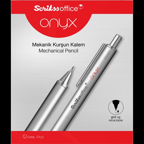 Onyx Mekanik Kurşun Kalem 0.5 mm Gri 12'li Kutu