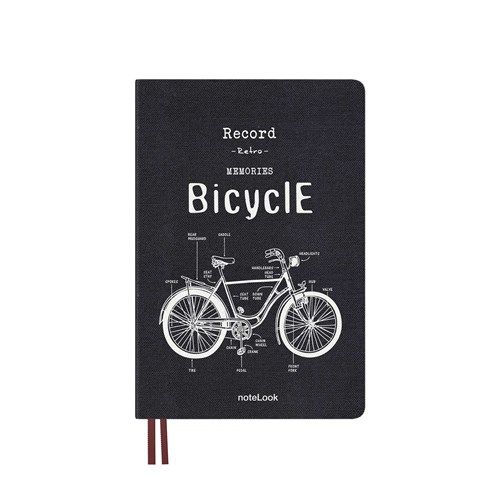  Tekstil Kapak Defter Çizgili A5 Bisiklet