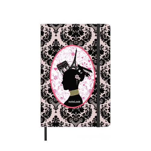  Paris Defter Çizgili A5 Siyah Kadife