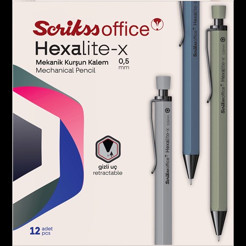 Hexalite-X Mekanik Kurşun Kalem 0.5 mm Koyu Mavi 12 Lik Kutu
