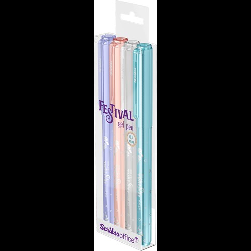Festival Jel Tükenmez Kalem 0.7 mm Pastel Renkler 4'Lü Blister