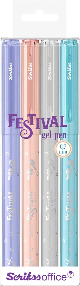 Festival Jel Tükenmez Kalem 0.7 mm Pastel Renkler 4'Lü Blister Ürün görseli