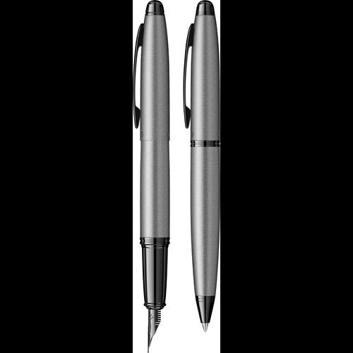Knight 88 Dolma Kalem & Tükenmez Kalem Takım M Uç Mat Gri