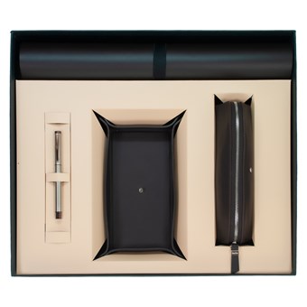 DMS 1010-2 Hakiki Deri Masa Seti Kahve & 64 Roller Bronz Krom