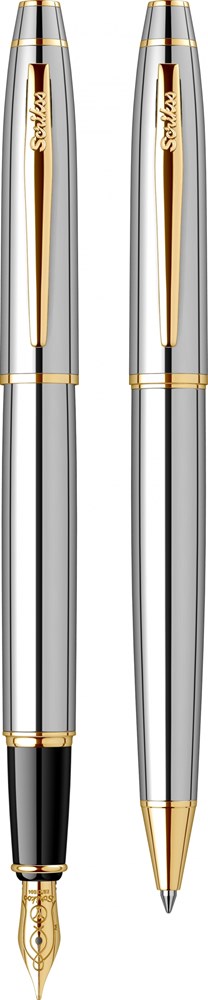 Noble 35 Dolma Kalem - Tükenmez Kalem Takım Krom Altın M Uç Ürün görseli