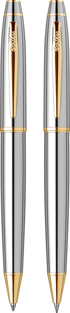  Noble 35 Tükenmez - Mekanik Kurşun Kalem Takım Krom Altın Ürün görseli