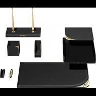  Sümen Takımı Katre-i Zer Hakiki Deri Siyah Ürün görseli