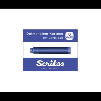  Dolma Kalem Kartuş 6'lı Paket Mavi