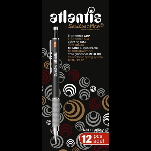 Atlantis Mekanik Kurşun Kalem 0.5 mm Siyah 12'li Kutu