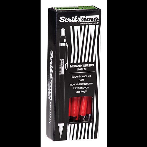  Simo Mekanik Kurşun Kalem 0.7 mm 12'li Kutu Kırmızı