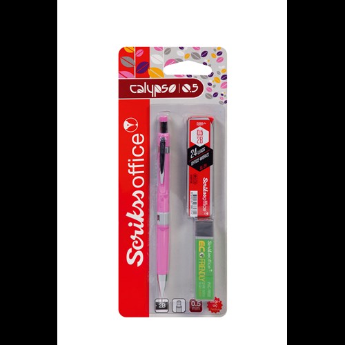 Calypso Color Mekanik Kurşun Kalem 0.5 mm Pembe - Silgi - Min 0.5 mm 3'lü Blister