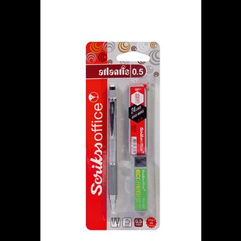 Atlantis Mekanik Kurşun Kalem 0.5 mm Gümüş - Silgi - Min 3'lü Blister