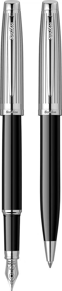 Oscar 39 Dolma Kalem - Tükenmez Kalem Takım Siyah Krom M Uç Ürün görseli