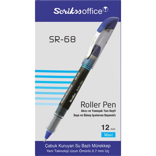  SR68 Roller Kalem 0.7 mm 12'li Kutu Mavi