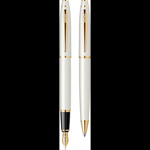 Noble 35 Dolma Kalem - Tükenmez Kalem Takım Beyaz Altın M Uç
