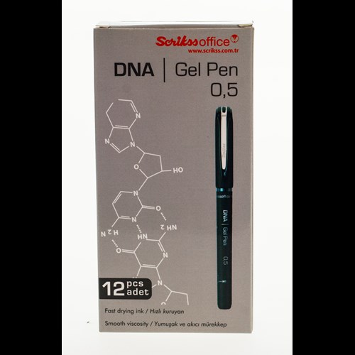  Dna Jel Tükenmez Kalem 0.5 mm 12'li Kutu Siyah