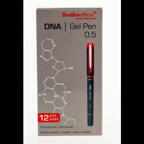  Dna Jel Tükenmez Kalem 0.5 mm 12'li Kutu Kırmızı