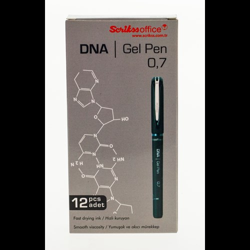  Dna Jel Tükenmez Kalem 0.7 mm 12'li Kutu Siyah