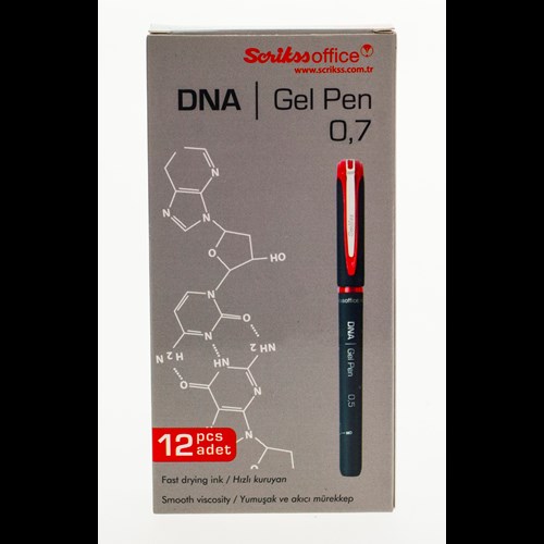  Dna Jel Tükenmez Kalem 0.7 mm 12'li Kutu Kırmızı