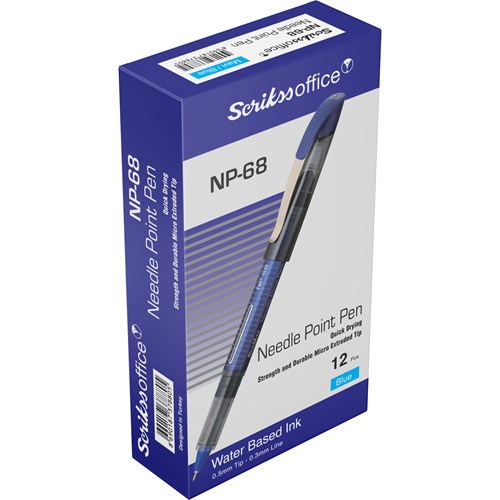 NP68 İğne Uçlu Tükenmez Kalem 0.5 mm Mavi 12'li Kutu