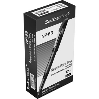 NP68 İğne Uçlu Tükenmez Kalem 0.5 mm 12'li Kutu Siyah