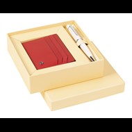 DR3104-C2/2 Hediyelik Set Tükenmez Kalem 62 Chic Beyaz & Deri Kredi Kartlık Kırmızı Ürün görseli