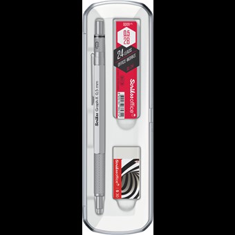  Graph-X 3'lü Set Mekanik Kurşun Kalem 0.5 mm Saten Gri