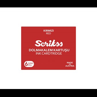  Dolma Kalem Kartuş 6'lı Paket Kırmızı
