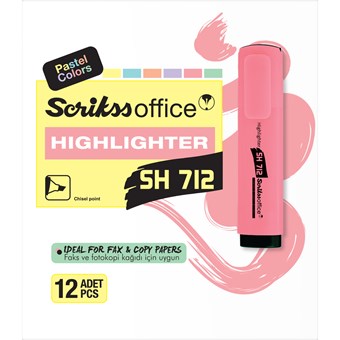  SH712 Fosforlu Kalem 12'li Kutu Pastel Turuncu