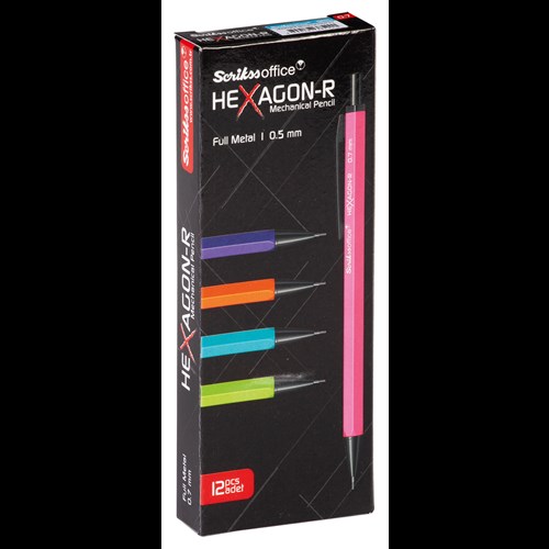  Hexagon-R Mekanik Kurşun Kalem 0.5 mm 12'li Kutu Pembe