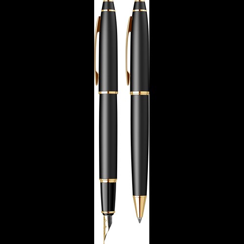 Noble 35 Dolma Kalem - Tükenmez Kalem Takım Mat Siyah Altın M Uç