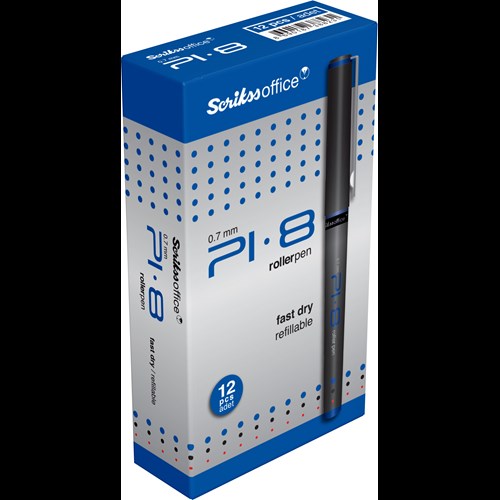 PI8 Roller Kalem 0.7 mm Mavi 12'li Kutu
