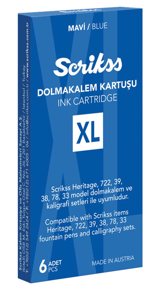  Dolma Kalem Kartuş XL 6'lı Paket Mavi Ürün görseli
