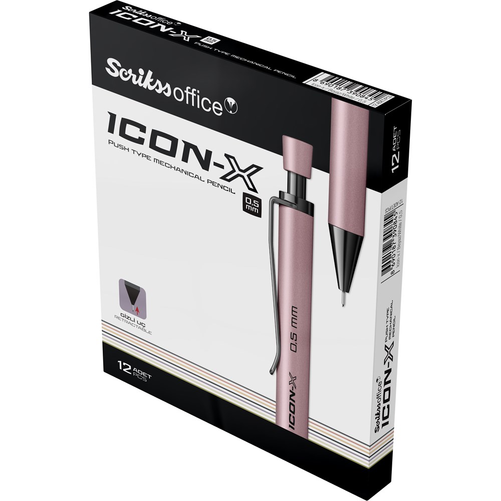 Icon-X Versatil Kalem Metal 0.5 mm Beyaz 12'li Kutu Ürün görseli